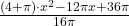 \frac{(4+\pi) \cdot x^2-12 \pi x+36 \pi}{16 \pi}