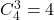 C_4^3=4