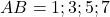 A B={1 ; 3 ; 5 ; 7}