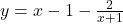 y=x-1-\frac{2}{x+1}