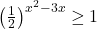 \left(\frac{1}{2}\right)^{x^2-3 x} \geq 1