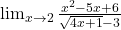 \lim _{x \rightarrow 2} \frac{x^2-5 x+6}{\sqrt{4 x+1}-3}