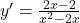 y^{\prime}=\frac{2 x-2}{x^2-2 x}