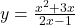y=\frac{x^2+3 x}{2 x-1}