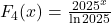 F_4(x)=\frac{2025^x}{\ln 2025}