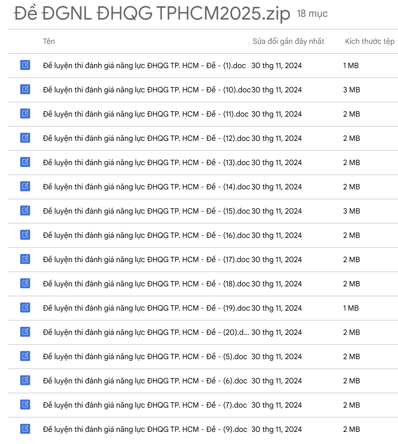 20 đề luyện thi đánh giá năng lực Đại học quốc gia Thành Phố Hồ Chí Minh năm 2025