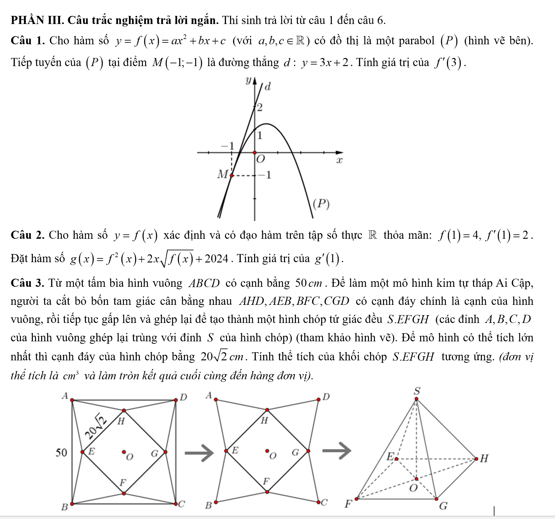 Đạo hàm lớp 11