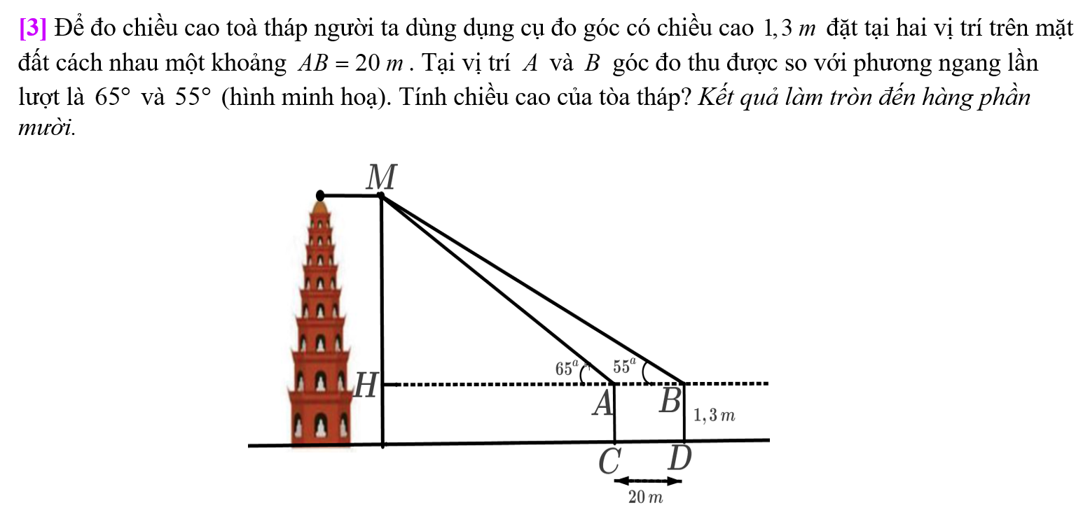 Ôn tập thi học kỳ 1 Toán 10 hệ thức lượng trong tam giác
